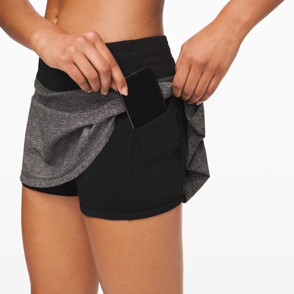 Lululemon Pace Rival Skirt Heather Lux Multi Black / Black 4 - Picture 3 of 10